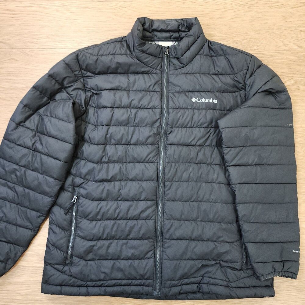 Columbia Powder Lite Jacket Mens XL Black Insulated Winter Full Zip Coat